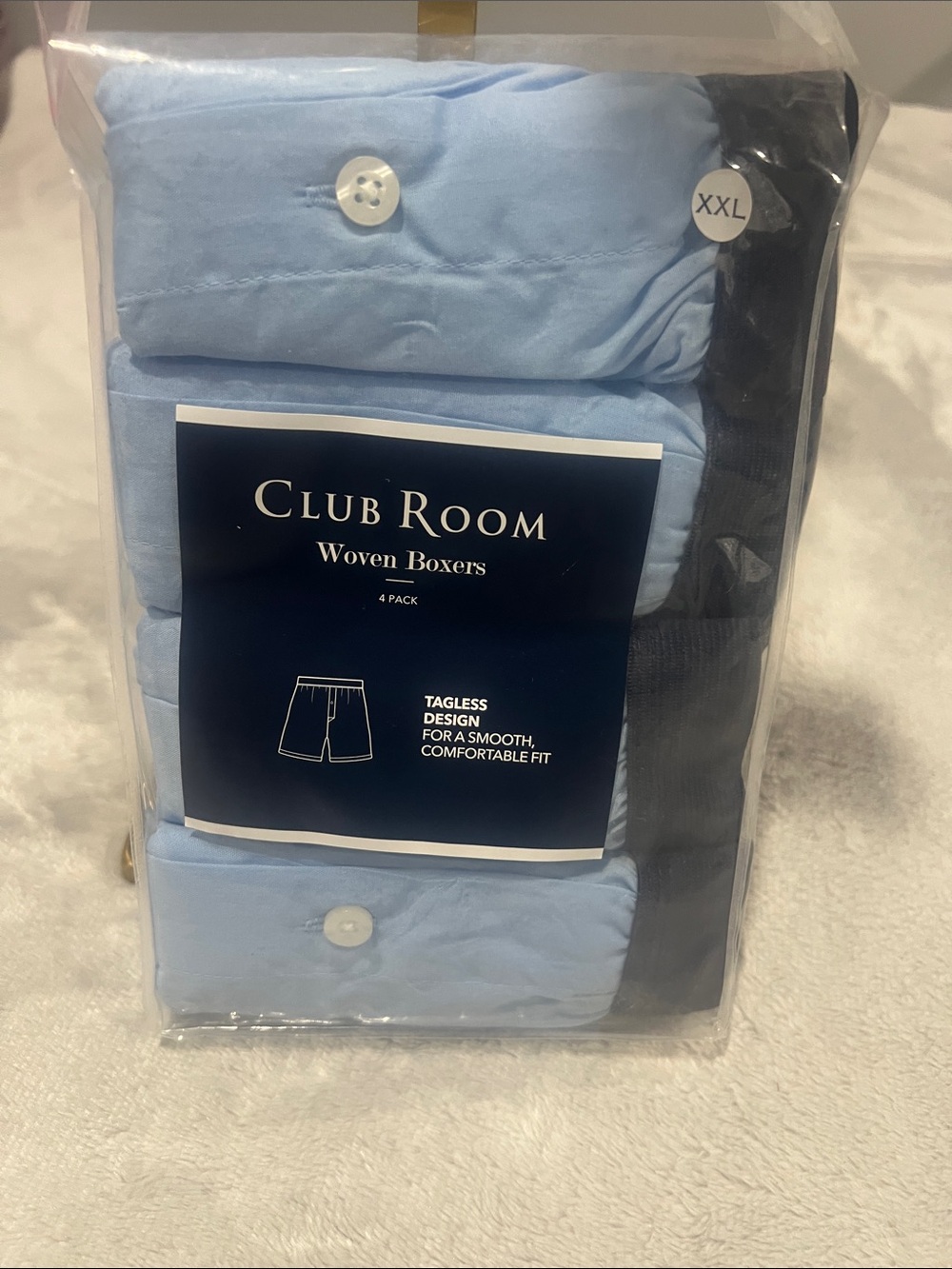 Club Room Men’s Light Blue & Black Boxer Briefs - 3 Pack (XXL)